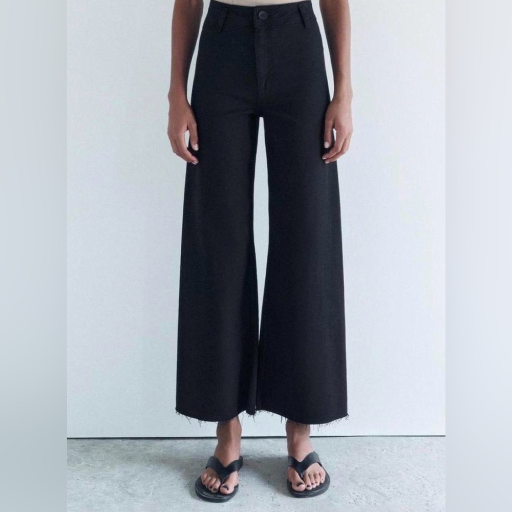 Zara Marine Straight Black Denim, Size 2 - New With Tags